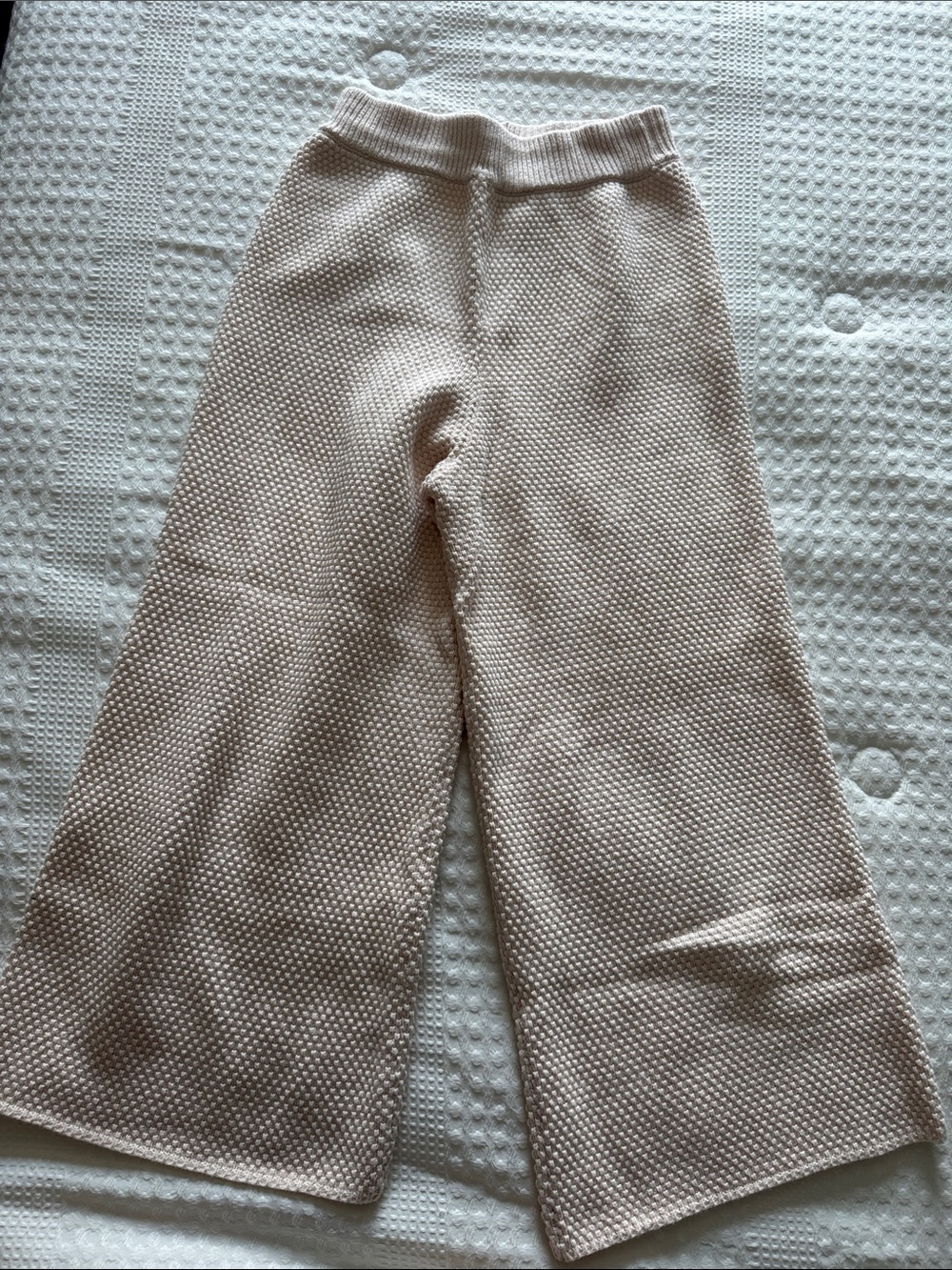 Sincerely Jules Cream Knit Wide-Leg Sweatpants
